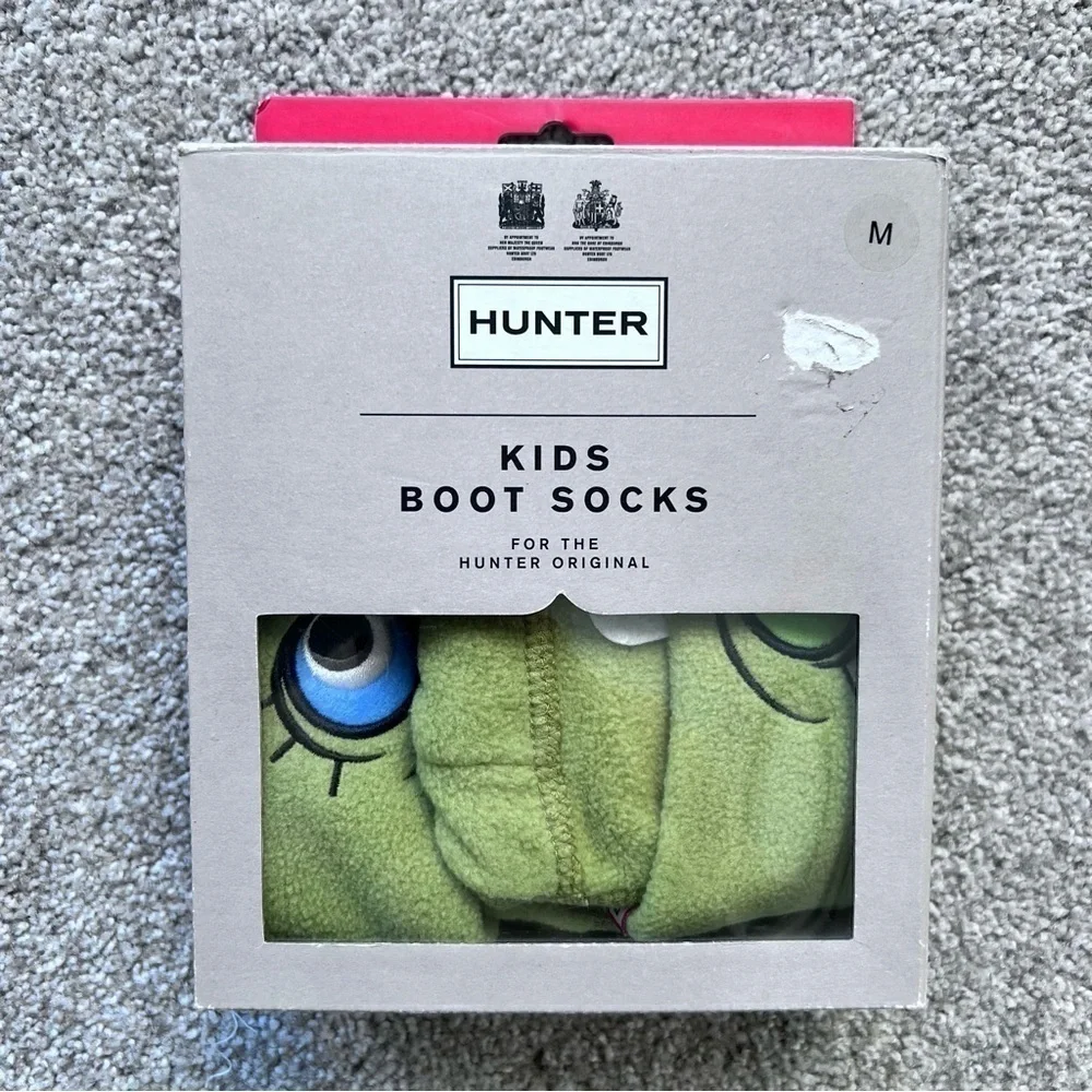 New! Hunter kids green alien fleece boot socks size medium (11-13)